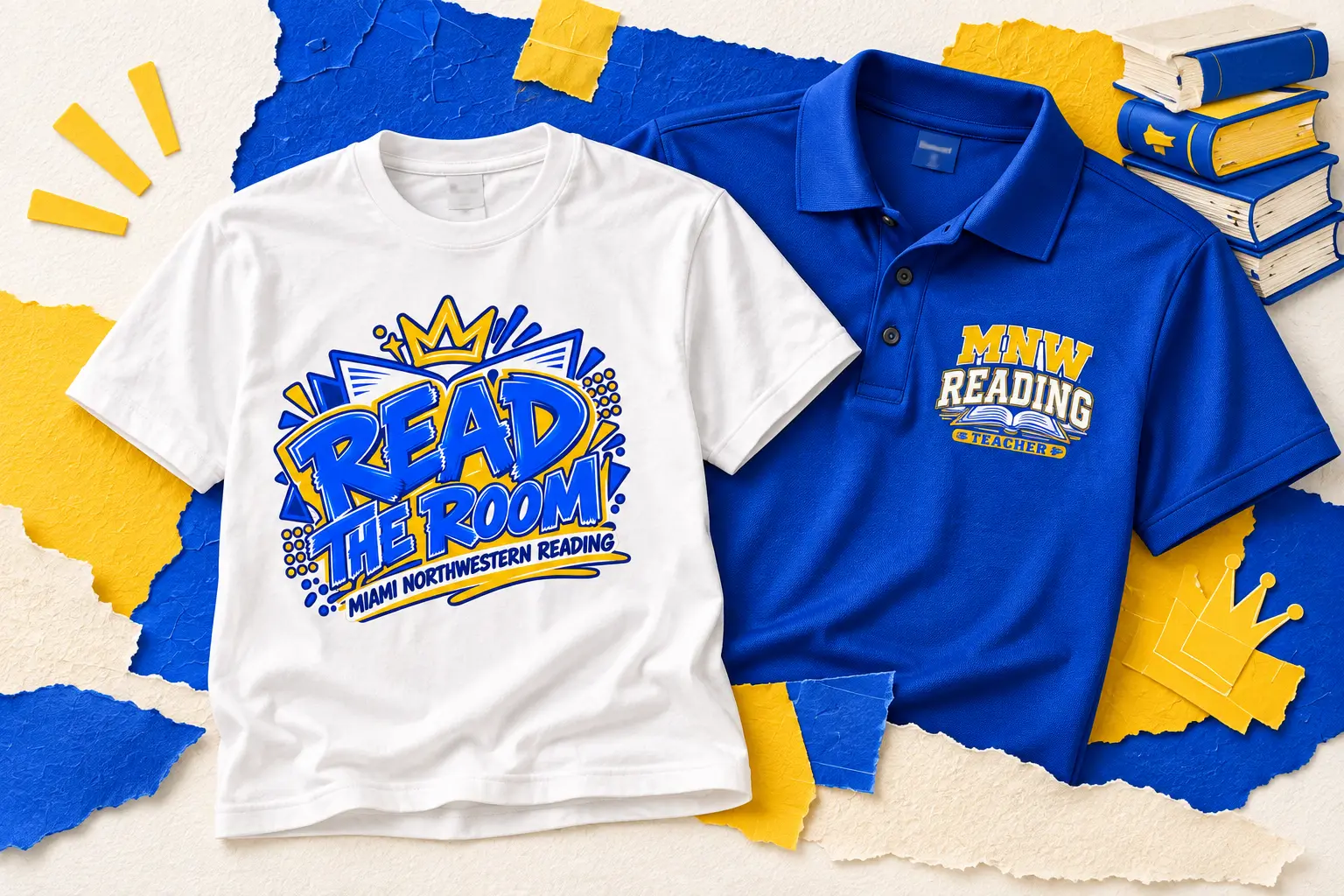 Reading Team — Paper Studio polo and tee mockup